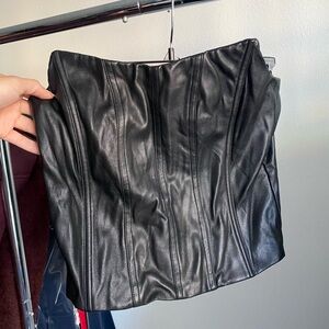 Tiger Mist Cayenne Longline Leather Top